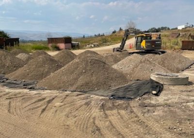 Toncar bulldozer with piles of sand2